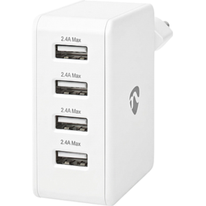 Carregador Parede Nedis 4X USB-A 2.4A 24W