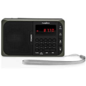 Rádio Portátil Fm Nedis com Usb/Microsd Bateria/Rede Preto