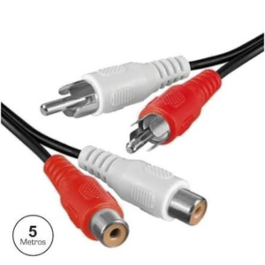 CABO 2-RCA Macho / 2-RCA Fêmea Nedis 5M CAGP24205BK50