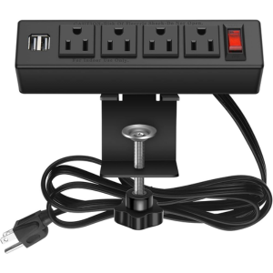 Tira de alimentação multi-socket de 2 em 1 - preto