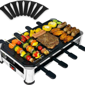 Grelhador Raclette| 6 espátulas| Temp. ajustável| Antiaderente