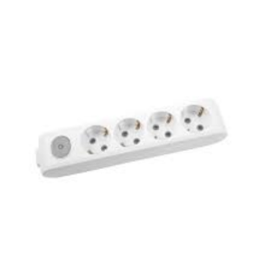 Extensão  4 tomadas 230 V 50/60 Hz cabo Branco