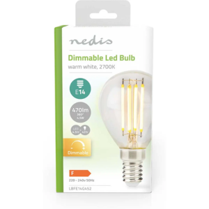 Lâmpada Led E14 Nedis 4,9W 470lm 2700K Branco Quente Pack 3