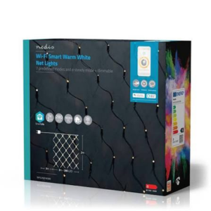 Rede de Luz Nedis Wi-fi Branco Quente 280 Leds 3X2m