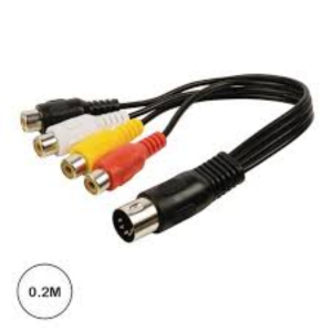 Cabo de Audio Nedis DIN 5 pins Fêmea 4x RCA Macho -  0.20m