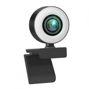 Streamer de webcam 1080P com anel de luz -Influência - preto