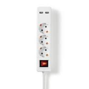 Extensão de 3 tomadas  com interruptor 1,50 m de | 3680 W |Bo