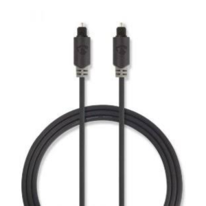 Cabo de Audio Óptico Nedis Toslink Macho 1m Preto