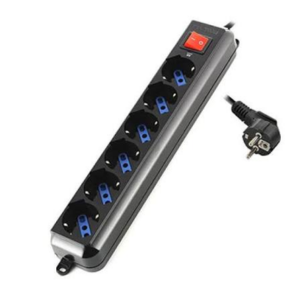 Tomada elétrica Schuko - 6 tomadas - proteção de corrente