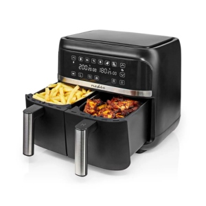 Fritadeira de Ar Quente 2x3,8 Litros, 60 Min, Preta