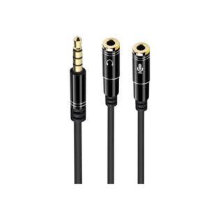 Cabo Adaptador Aúdio, 1x 3.5 mm AUX 4-pin M - 2x 3.5 mm